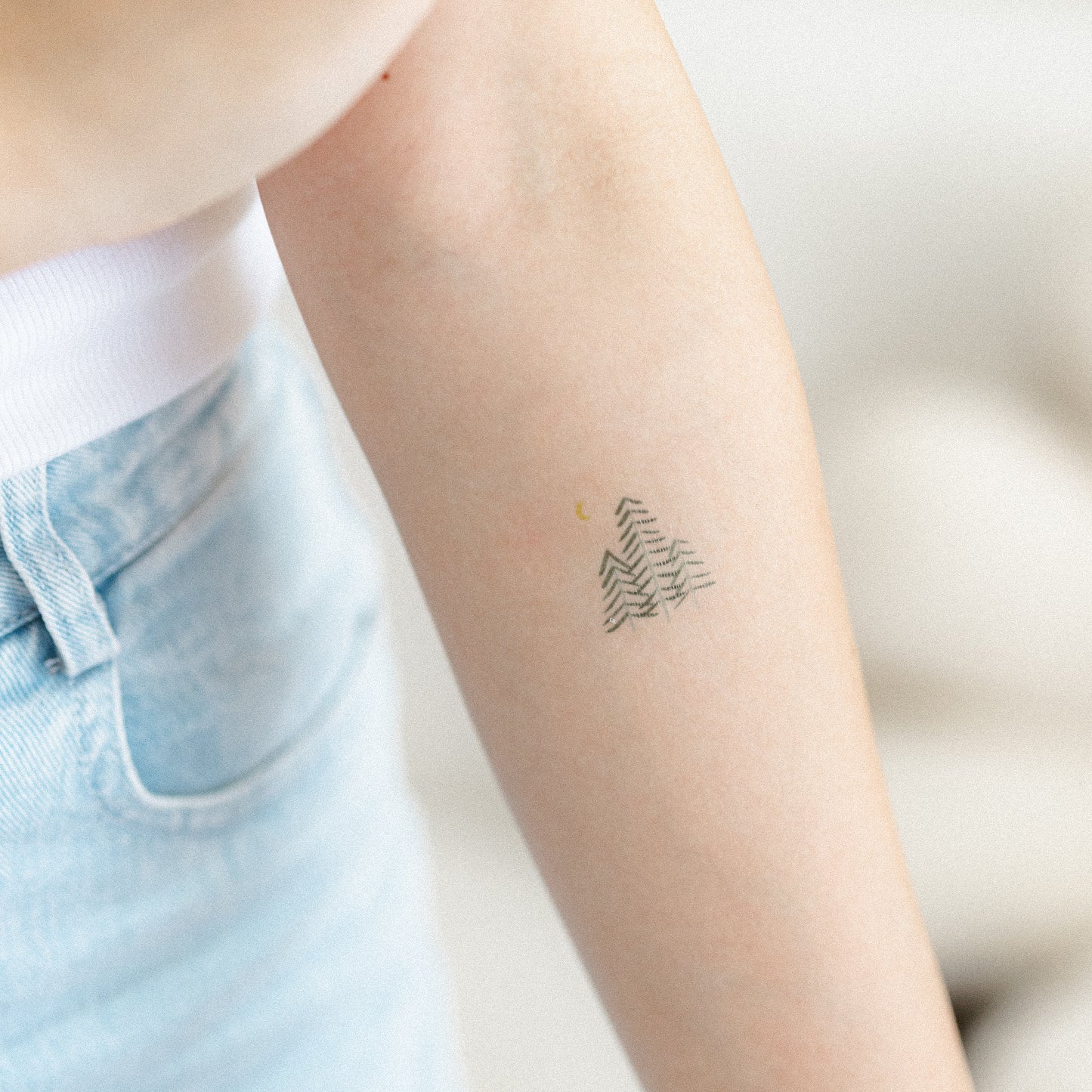 folklore green forest temporary tattoo sticker