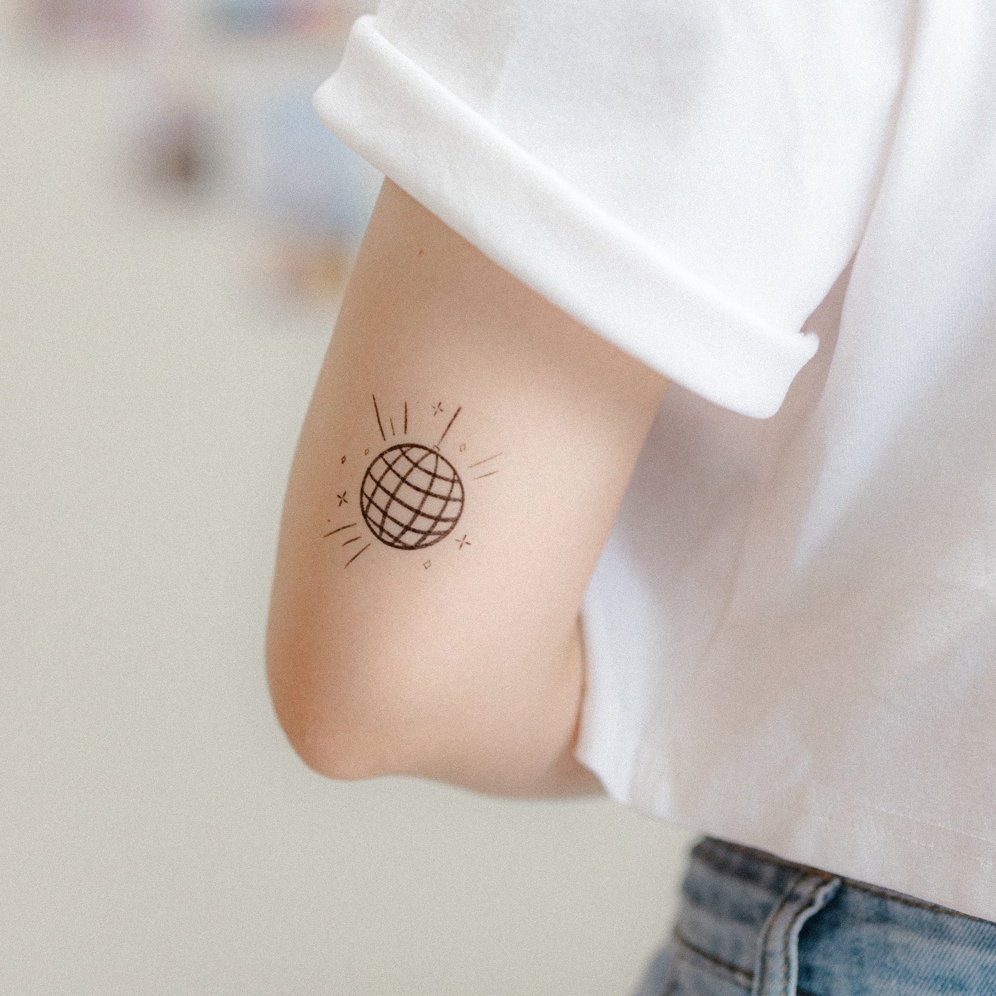 mirrorball temporary tattoo sticker