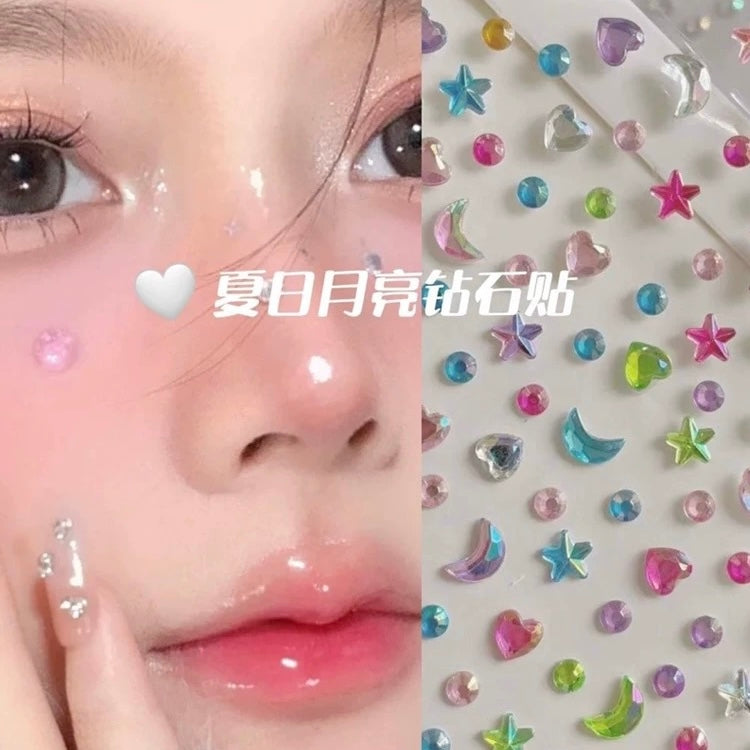 mini face gem stickers - cosmic bling ⋆.˚ ☾ .⭒˚