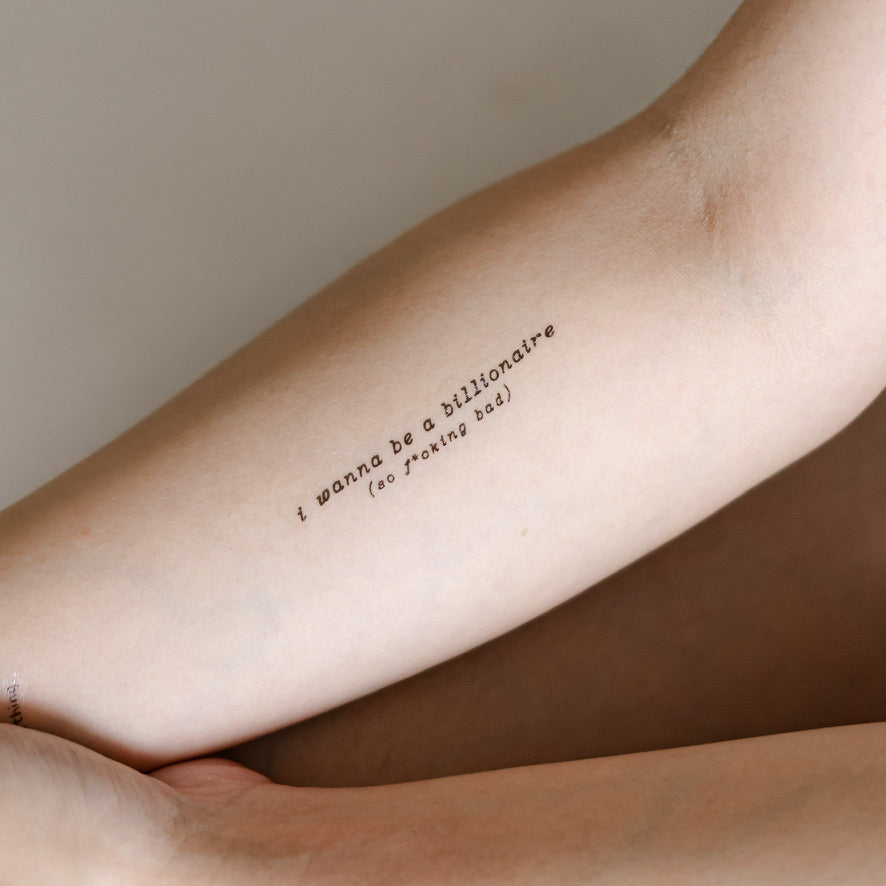 billionaire | bruno mars - temporary tattoo sticker