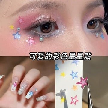 mini face gem stickers - stars ⋆.˚ ☾ .⭒˚