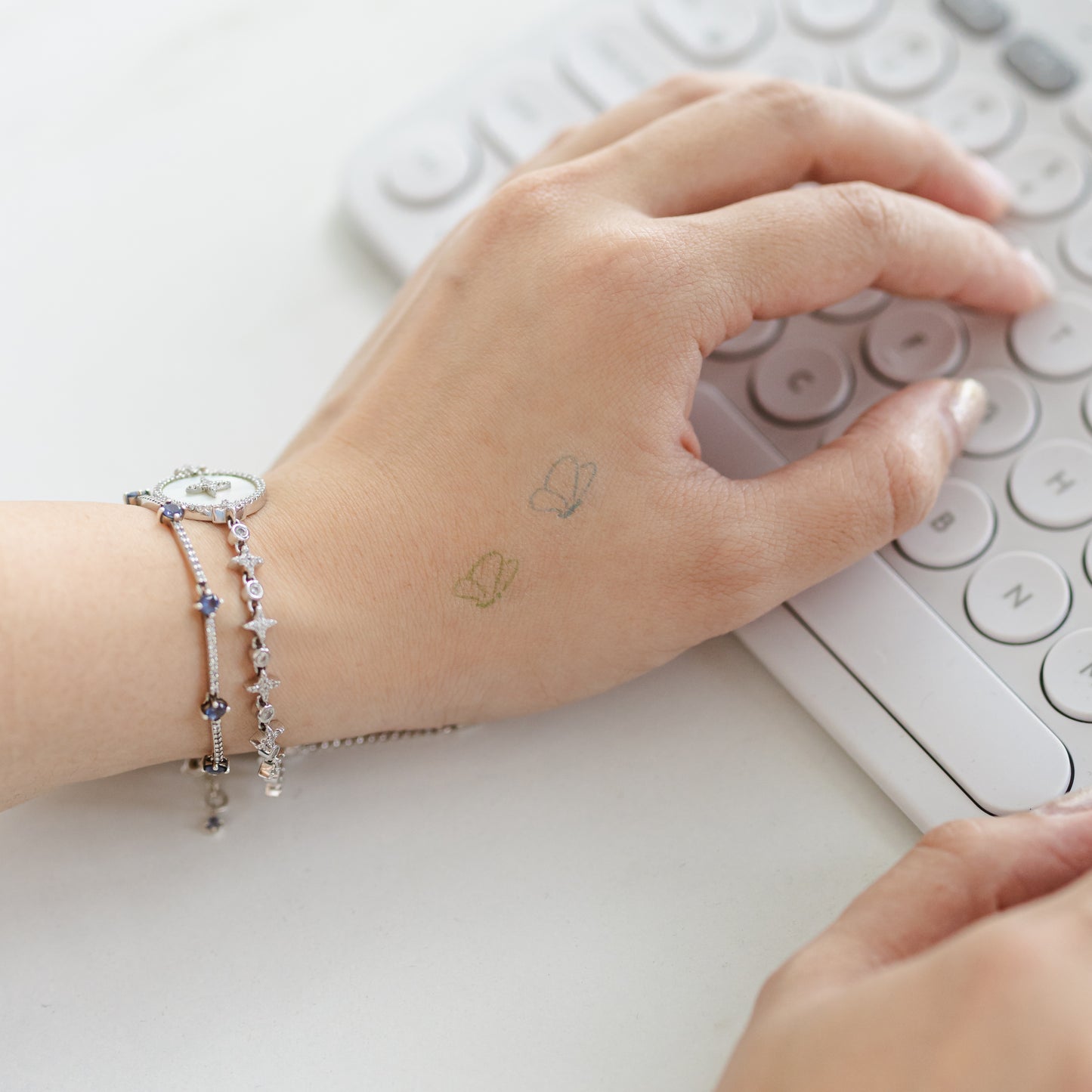 pastel butterfly duo temporary tattoo sticker