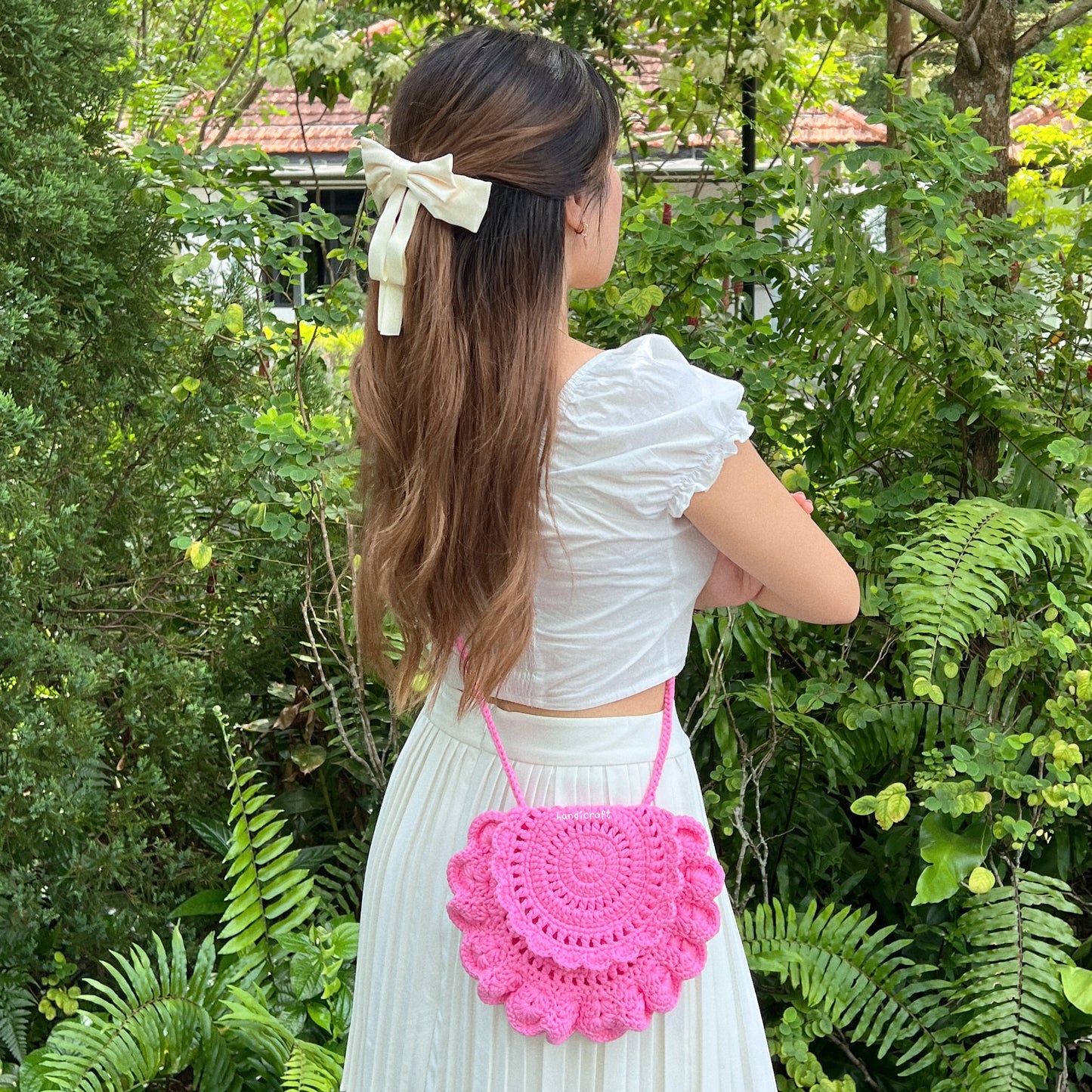 barbie's summer - crochet flap sling bag βπΛ.β