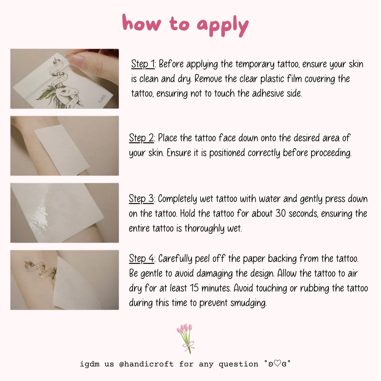 pink bow temporary tattoo sticker