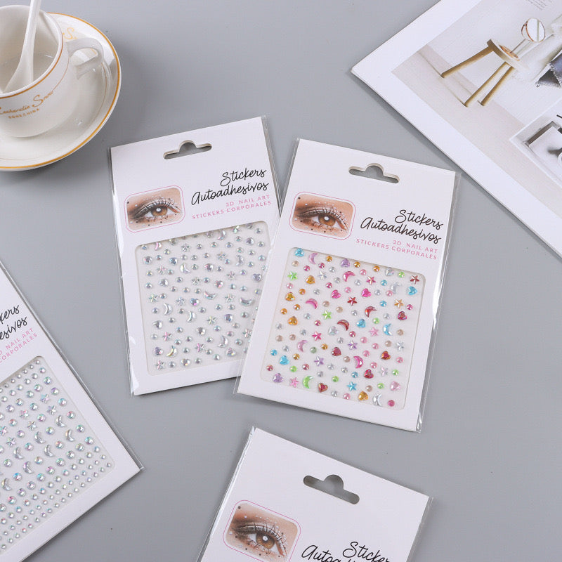 mini face gem stickers - cosmic bling ⋆.˚ ☾ .⭒˚