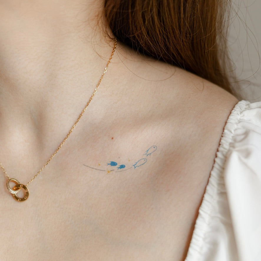 ocean whispers fish temporary tattoo sticker