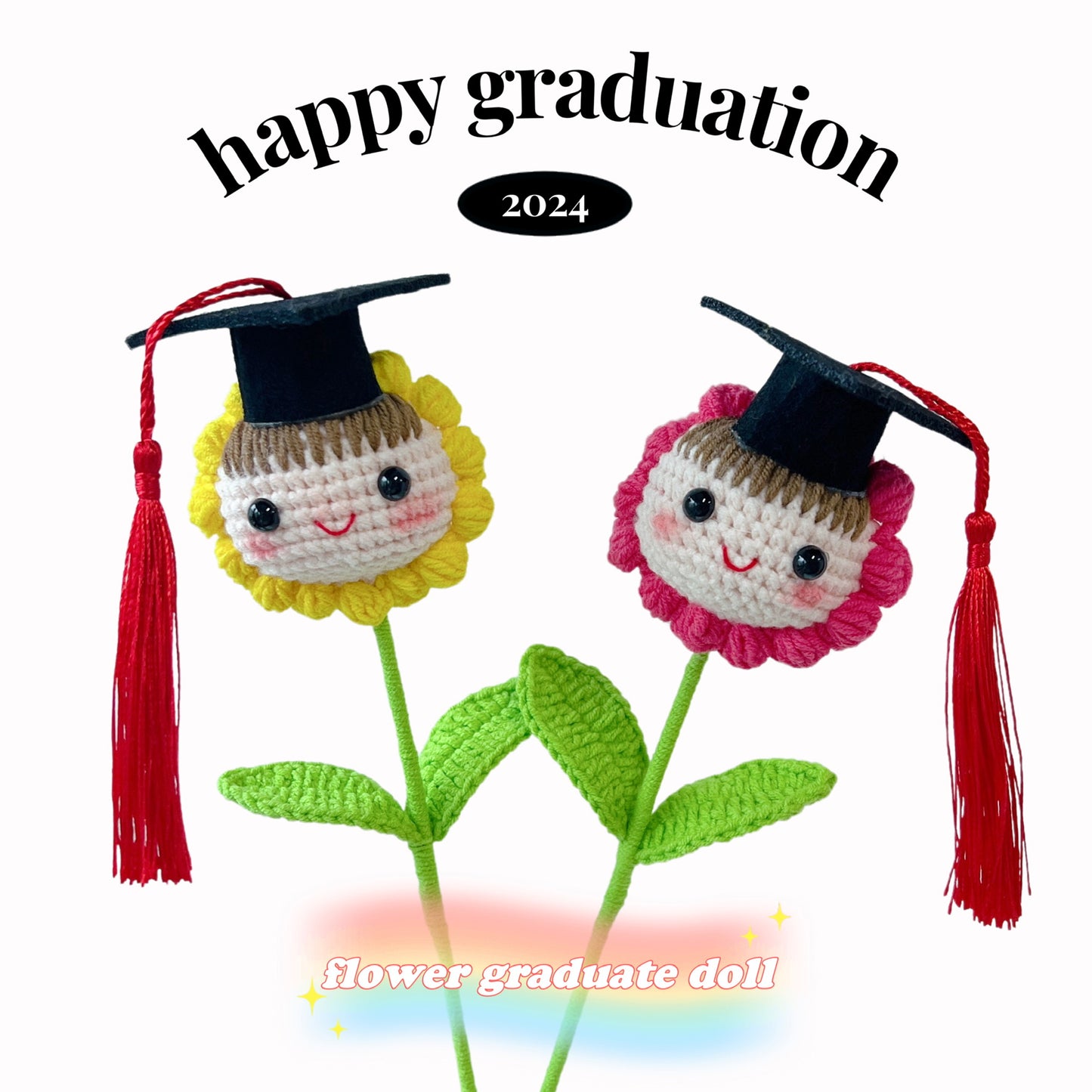 crochet flower graduate doll πΈπβ§ΛΒ°