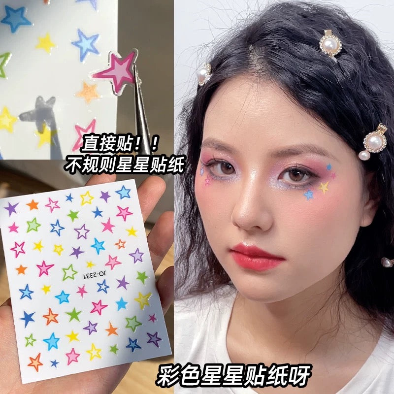 mini face gem stickers - stars ⋆.˚ ☾ .⭒˚