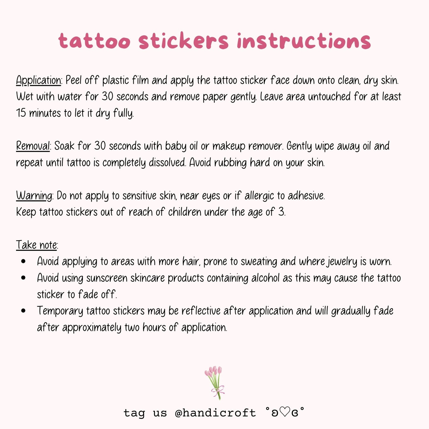 pink bow temporary tattoo sticker
