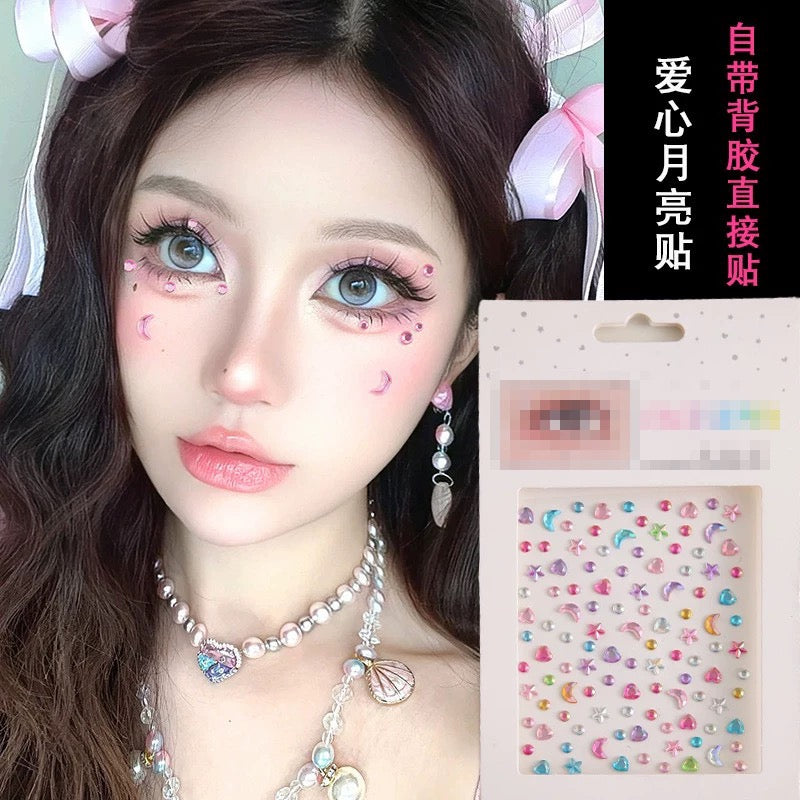 mini face gem stickers - cosmic bling ⋆.˚ ☾ .⭒˚