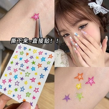mini face gem stickers - stars ⋆.˚ ☾ .⭒˚
