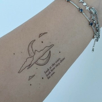 look how they shine for you - temporary tattoo sticker