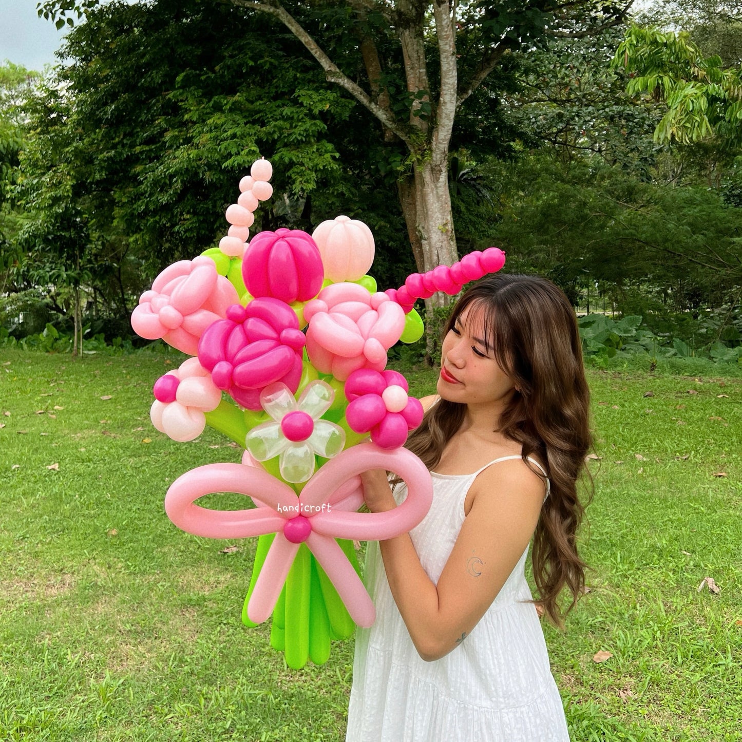 pinkberry bliss - light & dark pink flower balloon bouquet ˚˖𓍢🌷✧˚.🎀