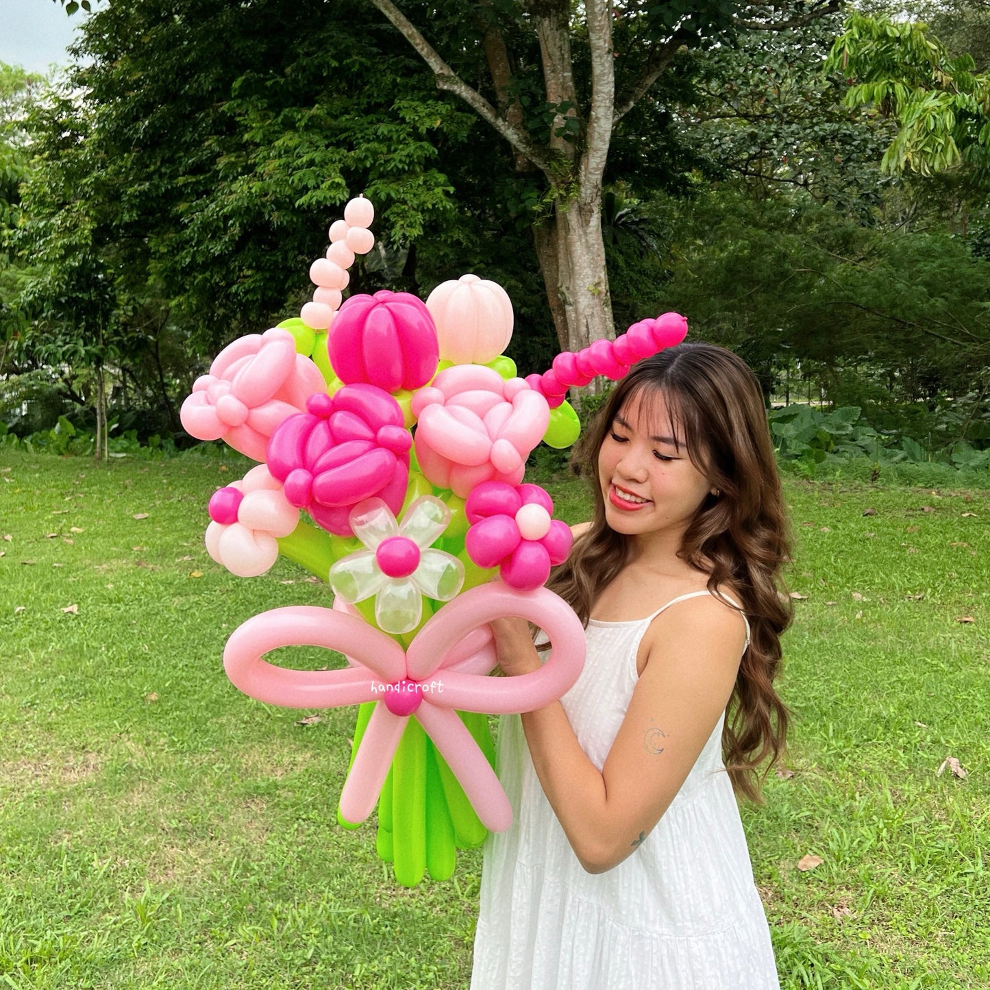 pinkberry bliss - light & dark pink flower balloon bouquet ˚˖𓍢🌷✧˚.🎀