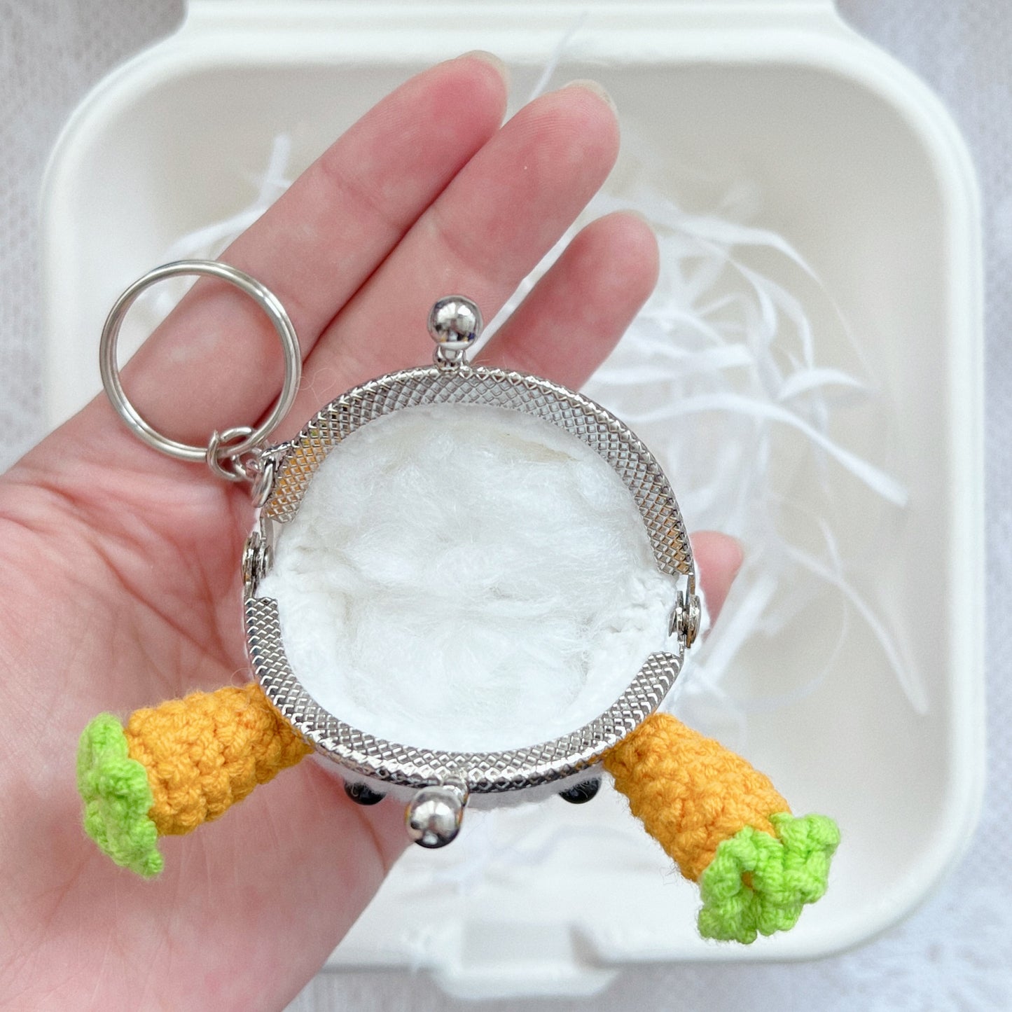 carrot bunny clasp pouch keychain ꒰ᐢ. .ᐢ꒱₊˚⊹🥕