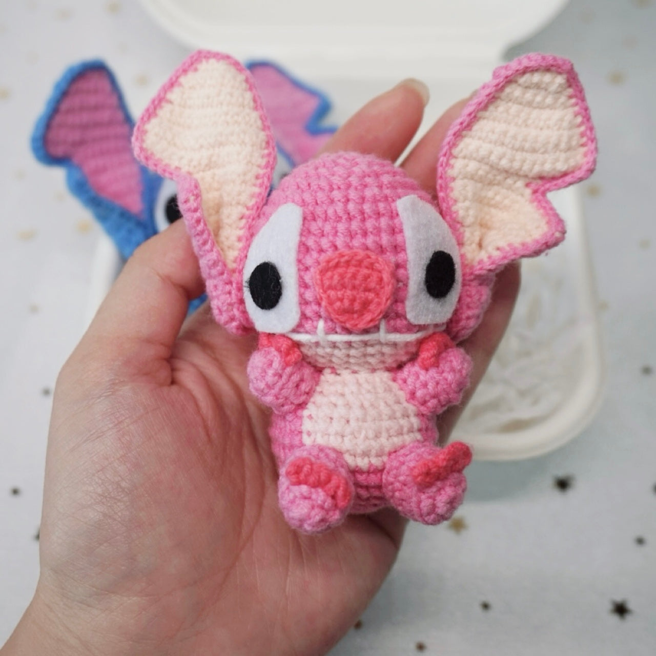 crochet stitch keychain 🌊💙