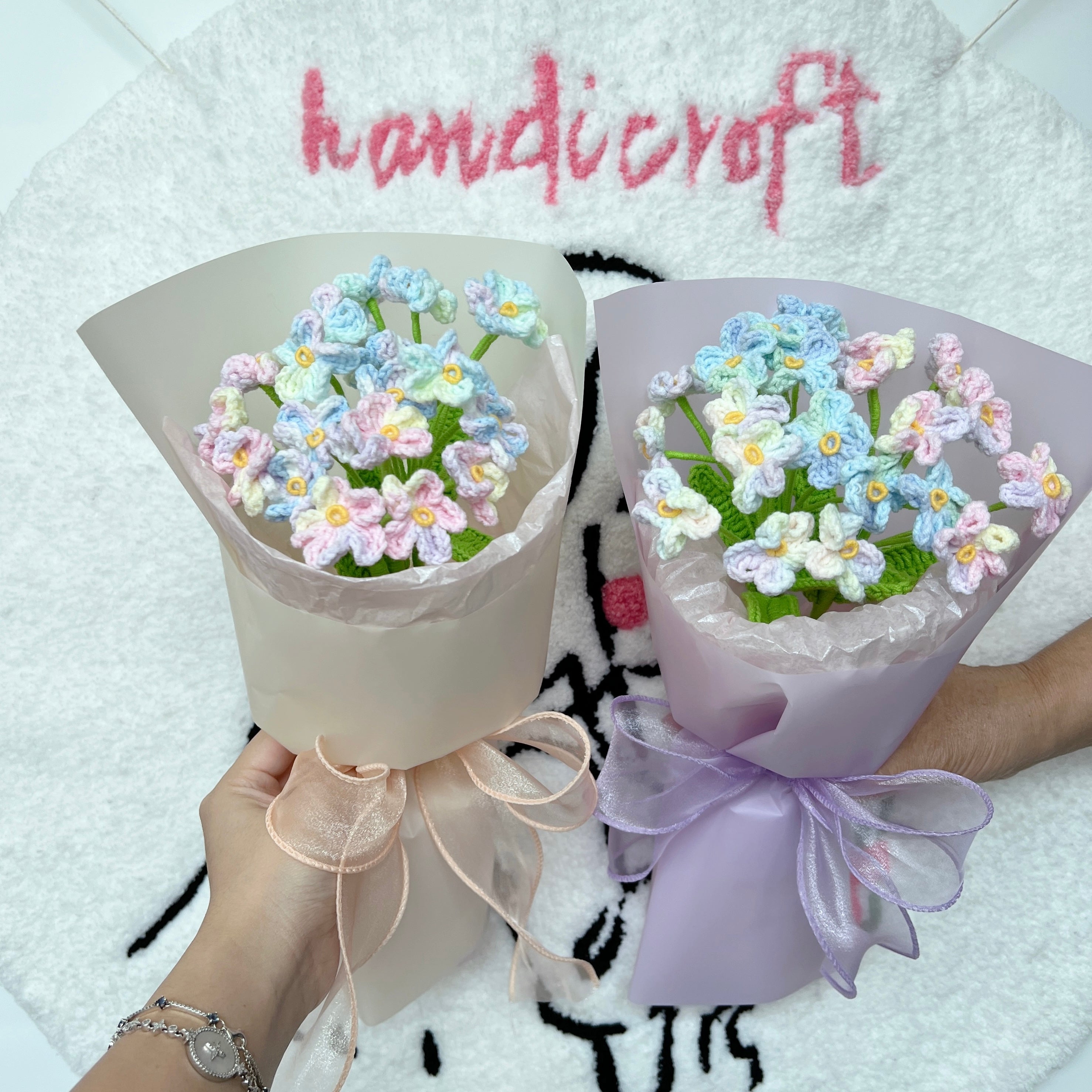 fond memories - forget-me-not crochet flower bouquet 🦋 – handicroft