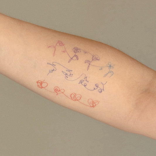 Love Yourself Trilogy BTS inspired temporary tattoo sticker multicolour