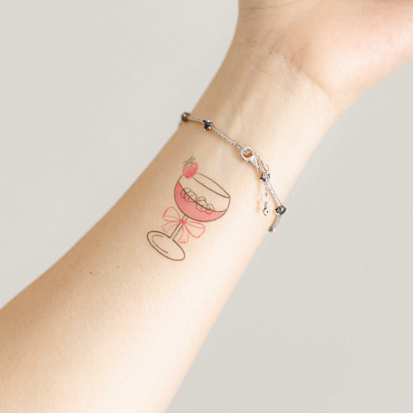 strawberry champagne on ice | bruno mars - temporary tattoo sticker
