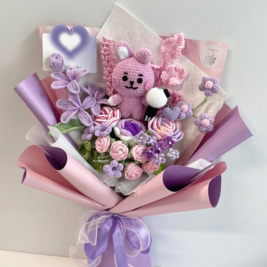 handicroft handmade crochet BTS cooky flower bouquet cooky charm