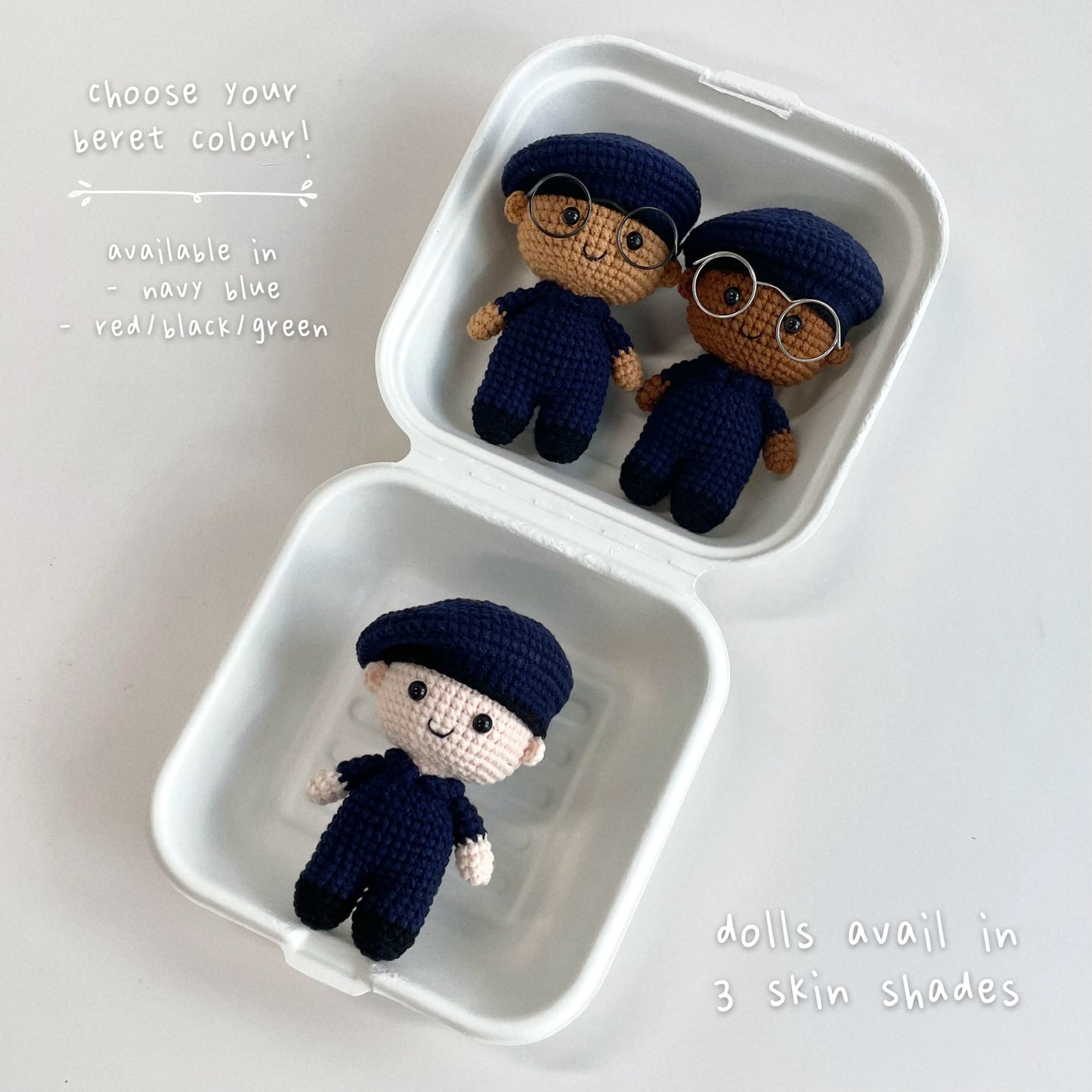 handicroft handmade crochet army soldier series SPF SCDF skin shades colours