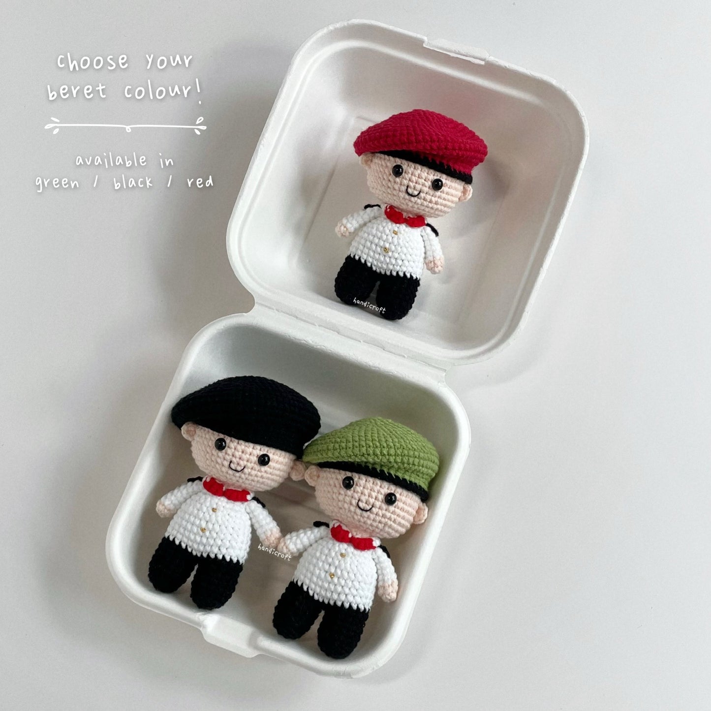 handicroft handmade crochet army soldier series beret colours