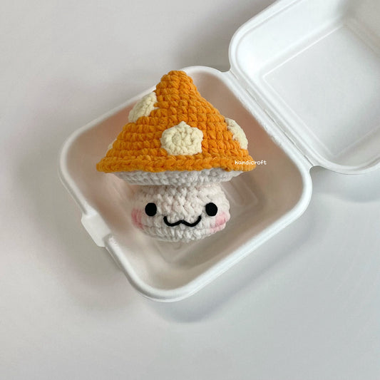 handicroft handmade crochet chubby maplestory orange mushroom amigurumi plush toy