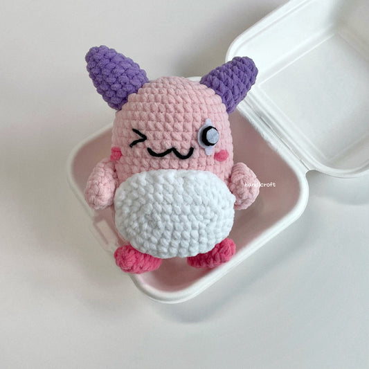 handicroft handmade crochet chubby maplestory pink bean amigurumi plush toy