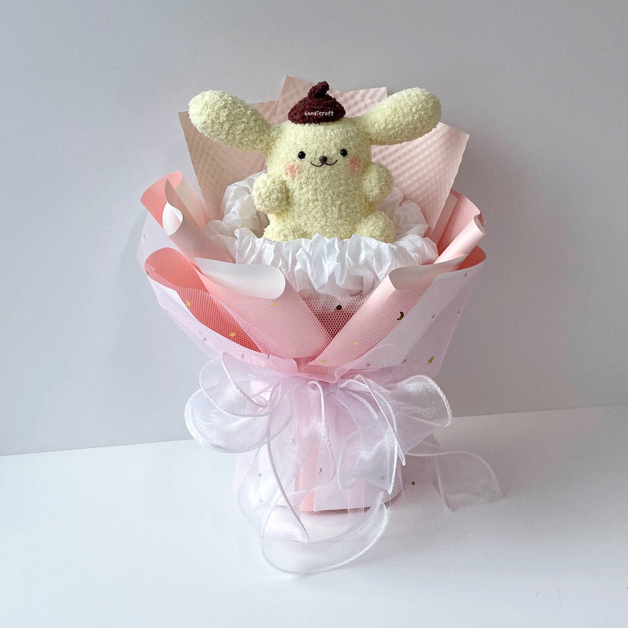handicroft handmade crochet chubby sanrio pompompurin flower bouquet