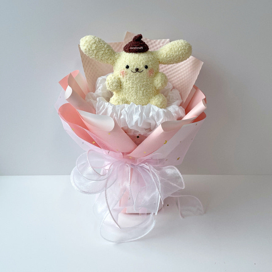 handicroft handmade crochet chubby sanrio pompompurin flower bouquet