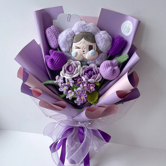 handicroft handmade crochet flower bouquet crybaby sad club series plush crybaby's garden