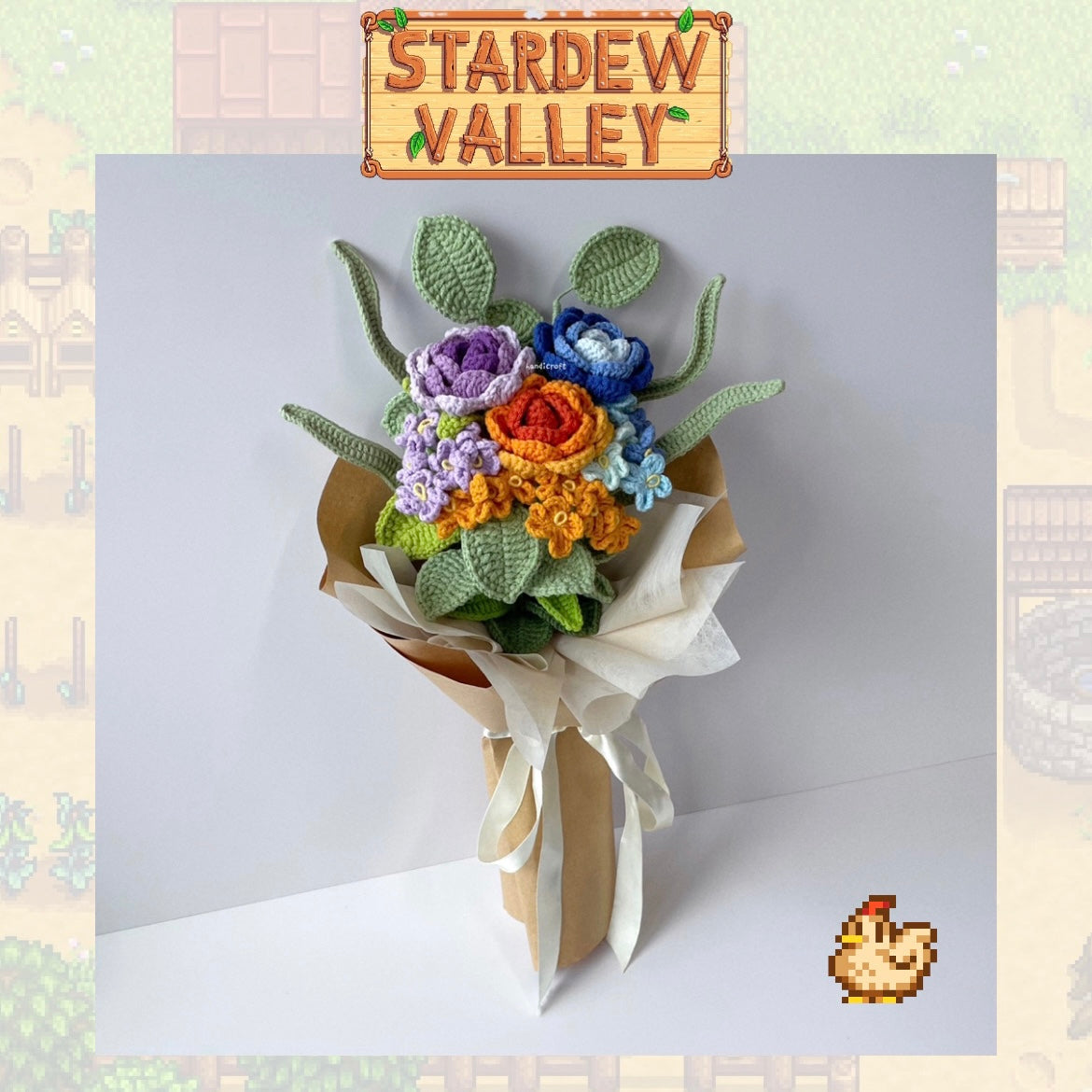 handicroft handmade crochet flower bouquet stardew valley game bouquet gift