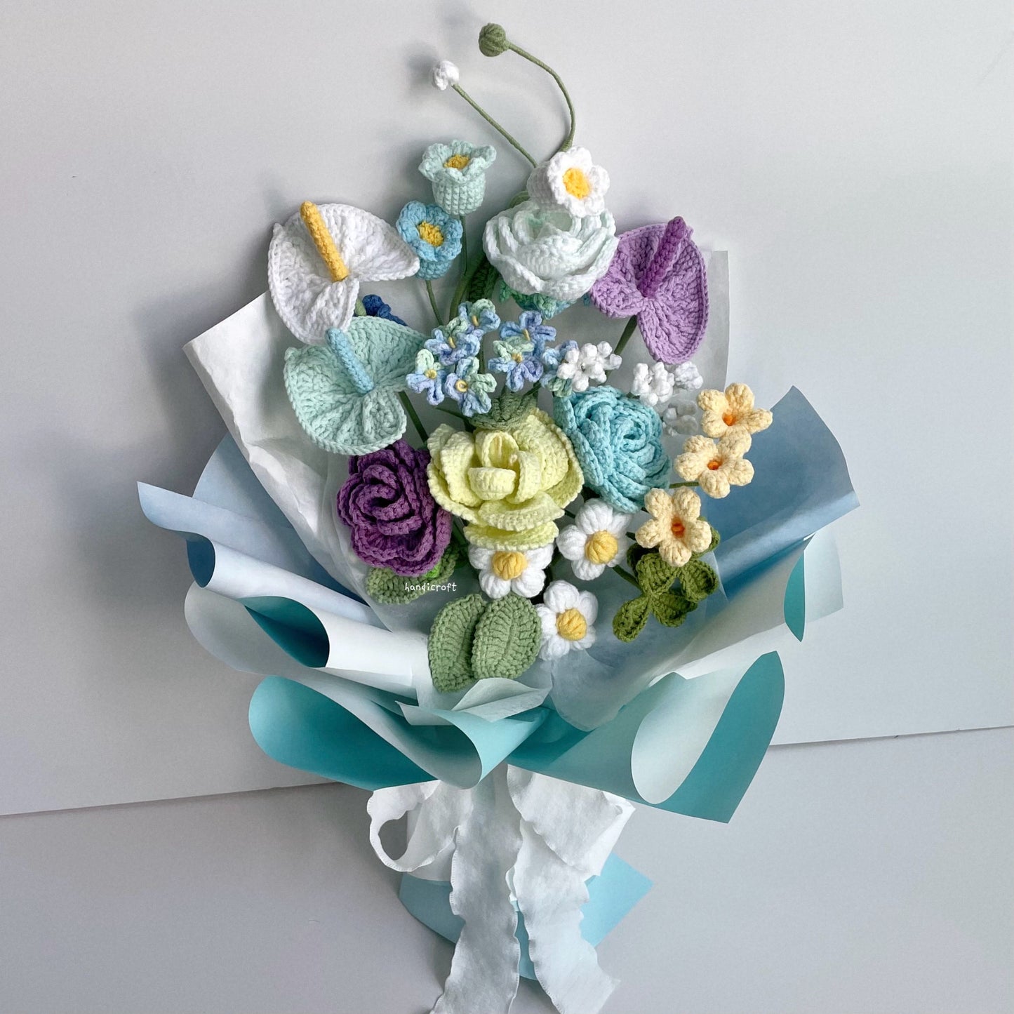 handicroft handmade crochet flower bouquet tropical daydream