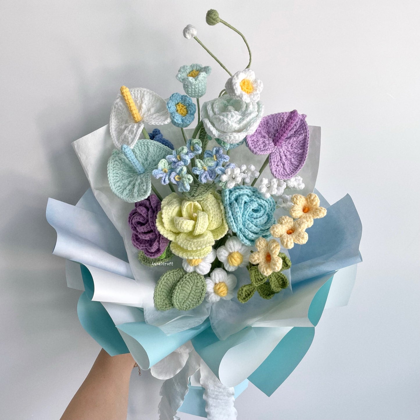 handicroft handmade crochet flower bouquet tropical daydream