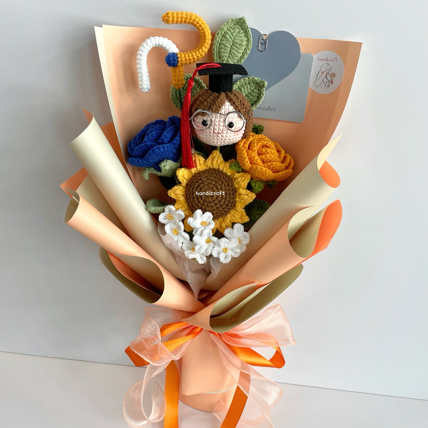 handicroft handmade crochet graduation flower bouquet NP Ngee Ann Polytechnic special blooms