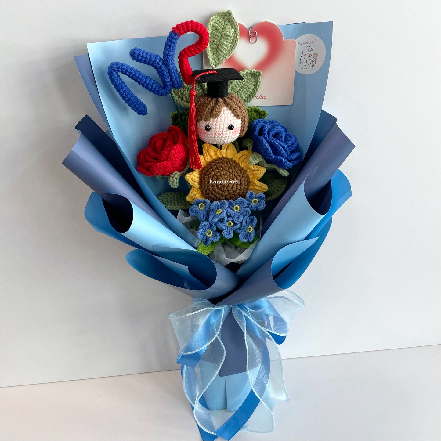 handicroft handmade crochet graduation flower bouquet NYP Nanyang Polytechnic special blooms