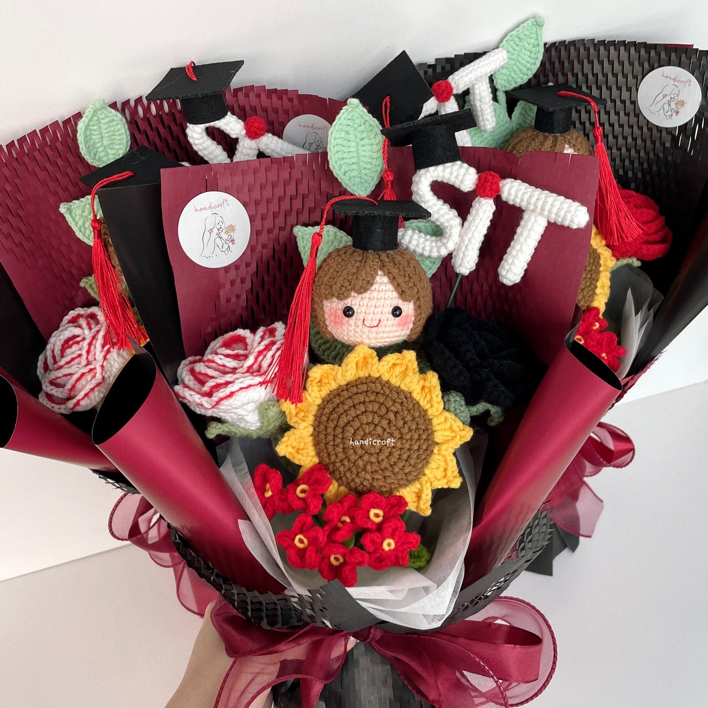 handicroft handmade crochet graduation special flower bouquet SIT special blooms version 2