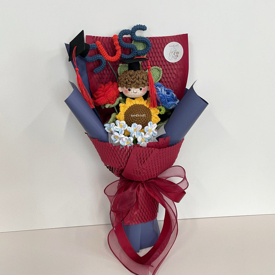 handicroft handmade crochet graduation special flower bouquet SUSS special blooms