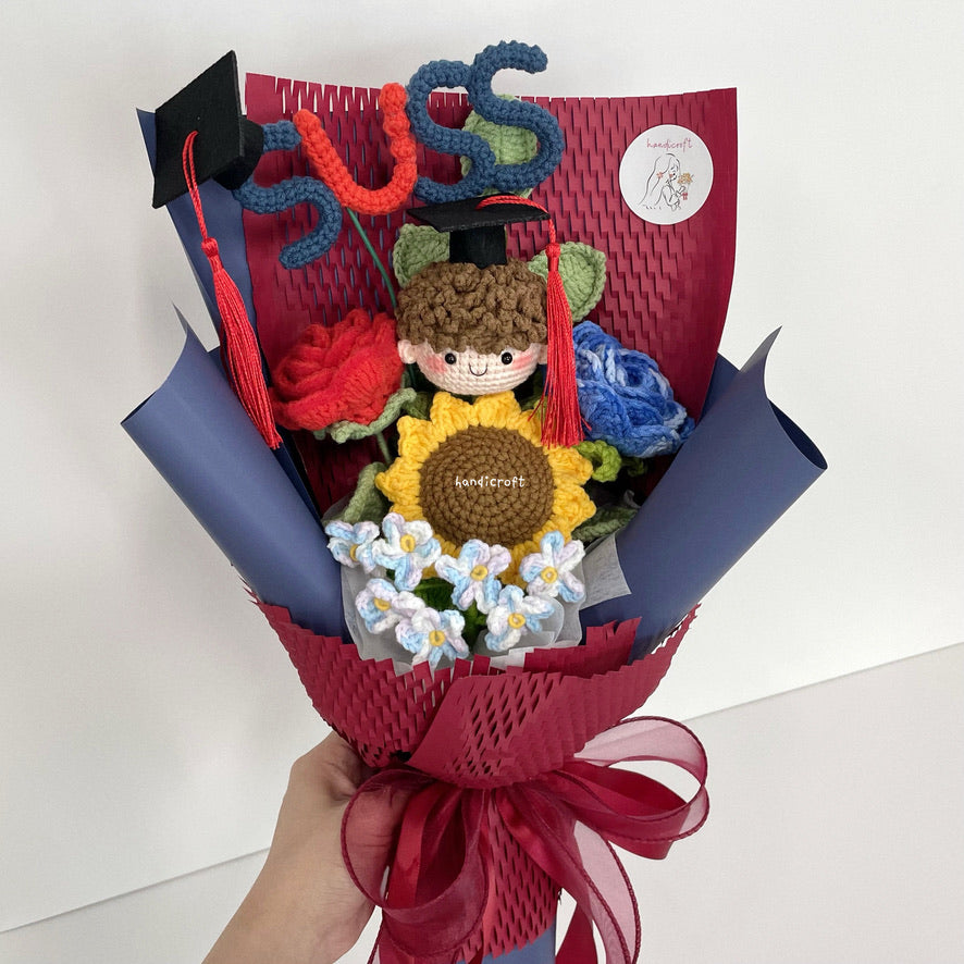handicroft handmade crochet graduation special flower bouquet SUSS special blooms