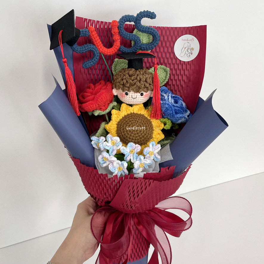 handicroft handmade crochet graduation special flower bouquet SUSS special blooms