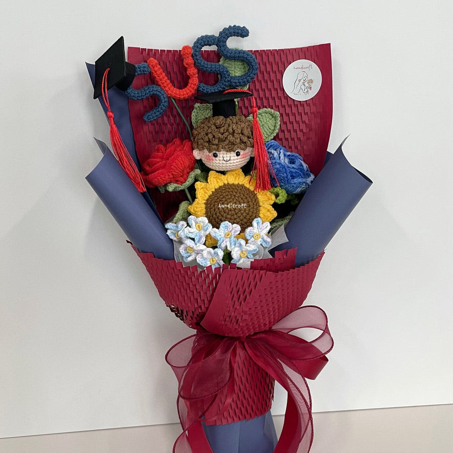 handicroft handmade crochet graduation special flower bouquet SUSS special blooms