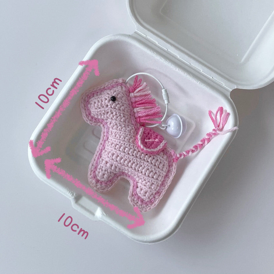 handicroft handmade crochet little pony hermes horse animal amigurumi keychain measurement