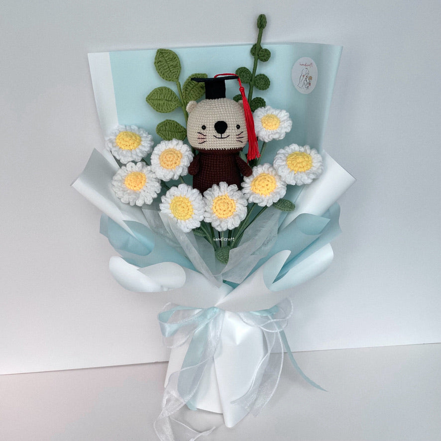 handicroft handmade crochet otter flower bouquet otterly daisies