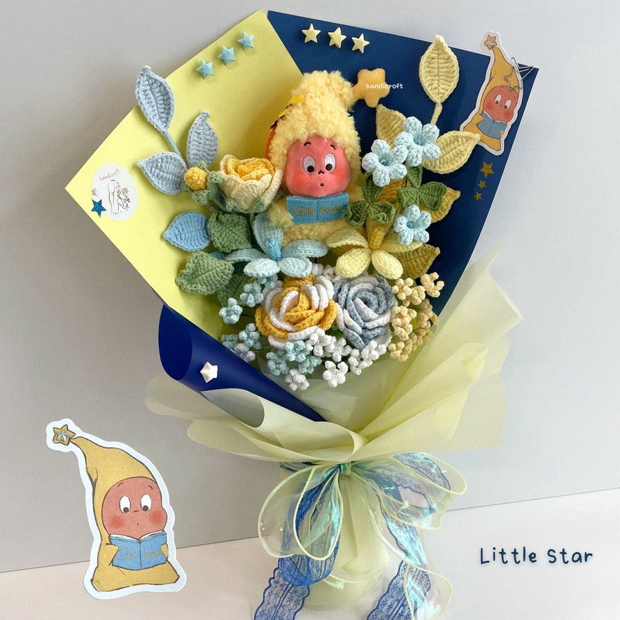 handicroft handmade crochet pop mart We are Twinkle Twinkle Series Plush Pendant Blind Box flower bouquet stars in bloom Little Star
