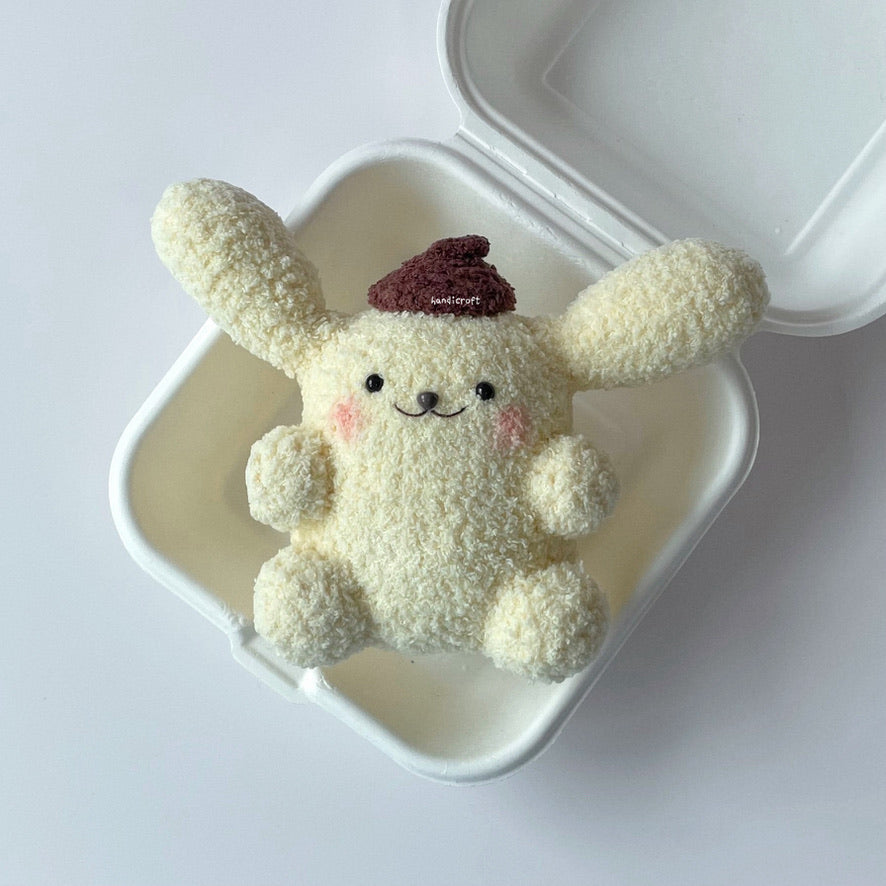 handicroft handmade crochet sanrio pompompurin big amigurumi table buddy
