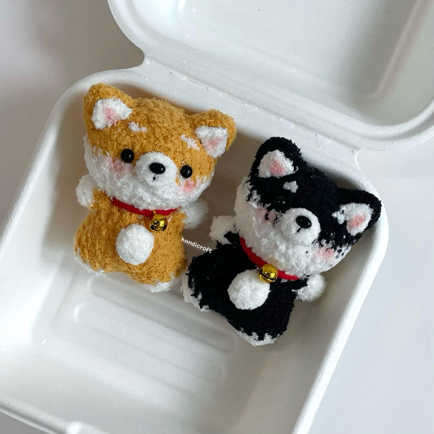 handicroft handmade crochet shiba inu dog amigurumi plush keychain