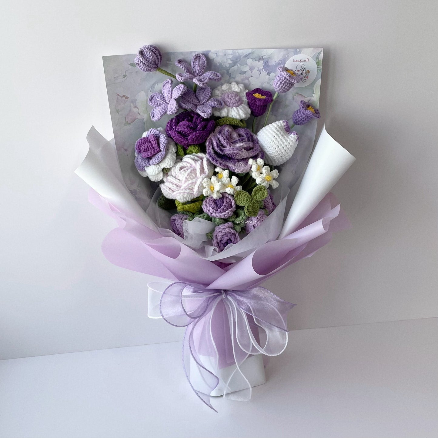 handicroft handmade crochet special flower bouquet a love like this purple
