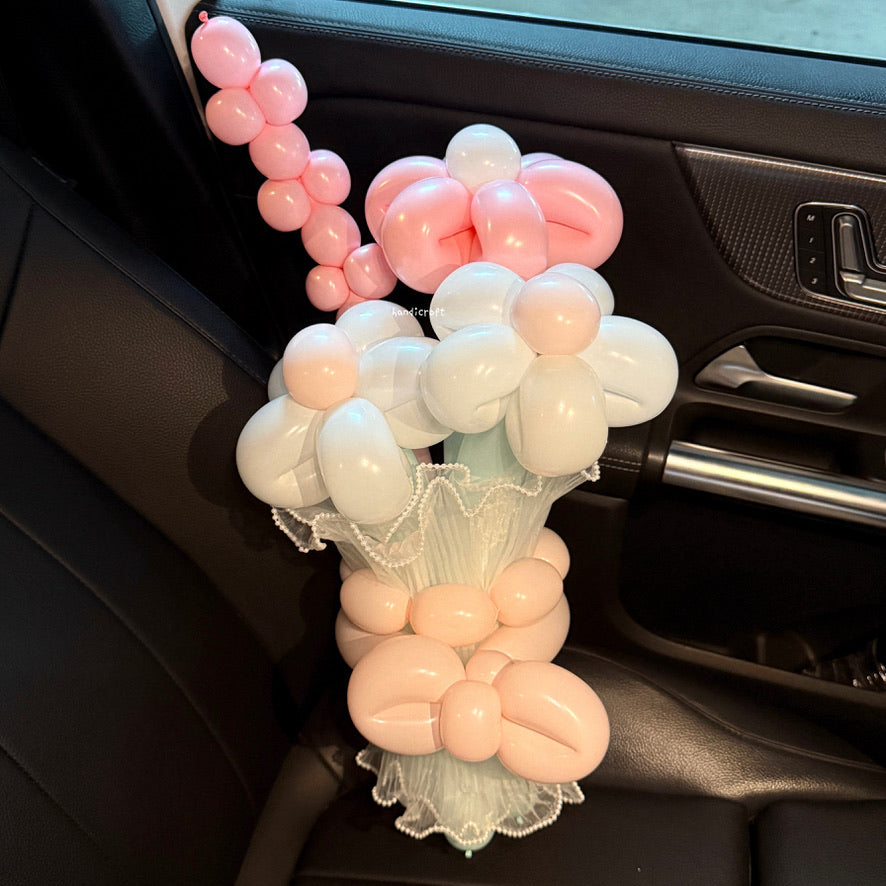 handicroft pastel flower balloon bouquet in 8 colours bubble bloom pink