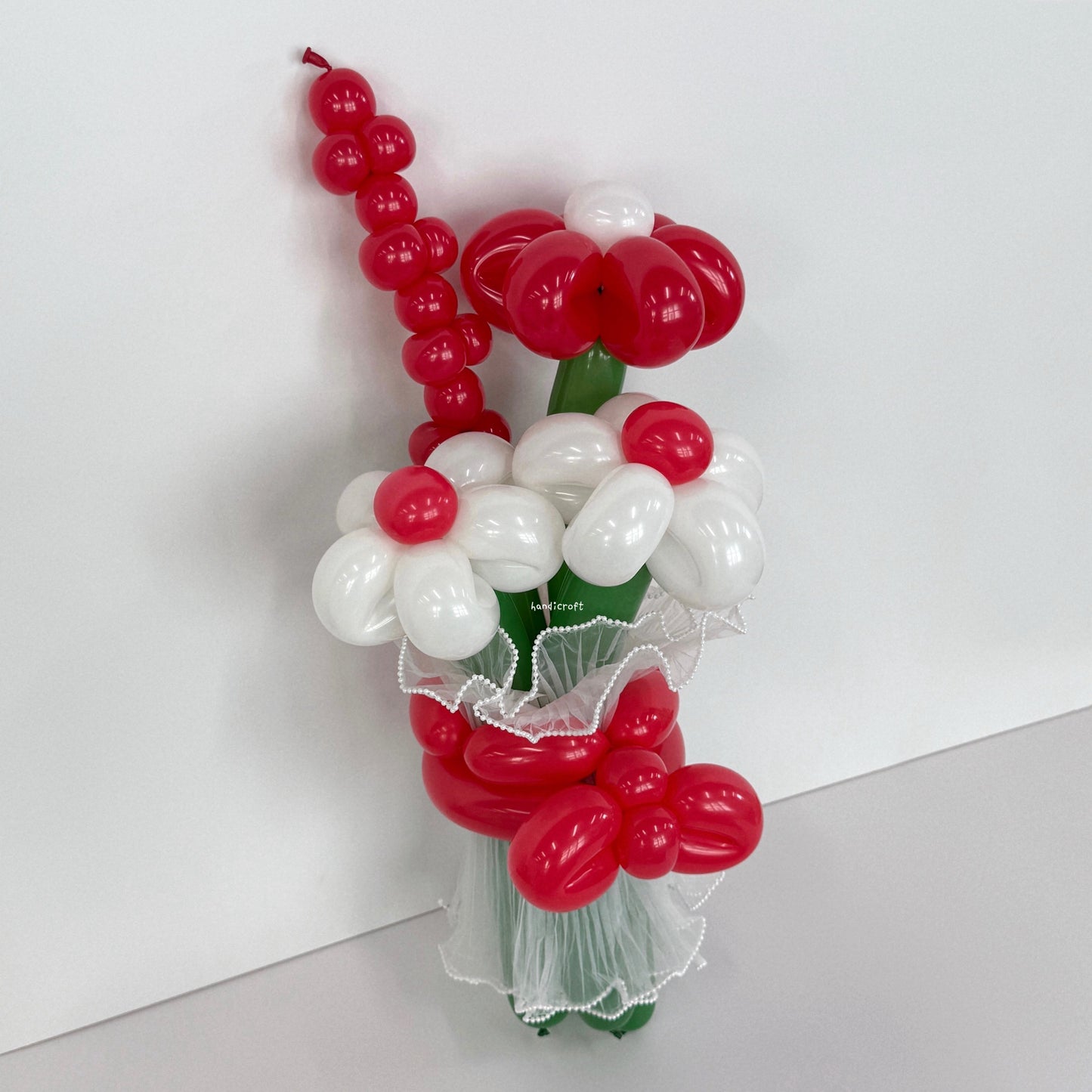 handicroft pastel flower balloon bouquet in 8 colours bubble bloom red