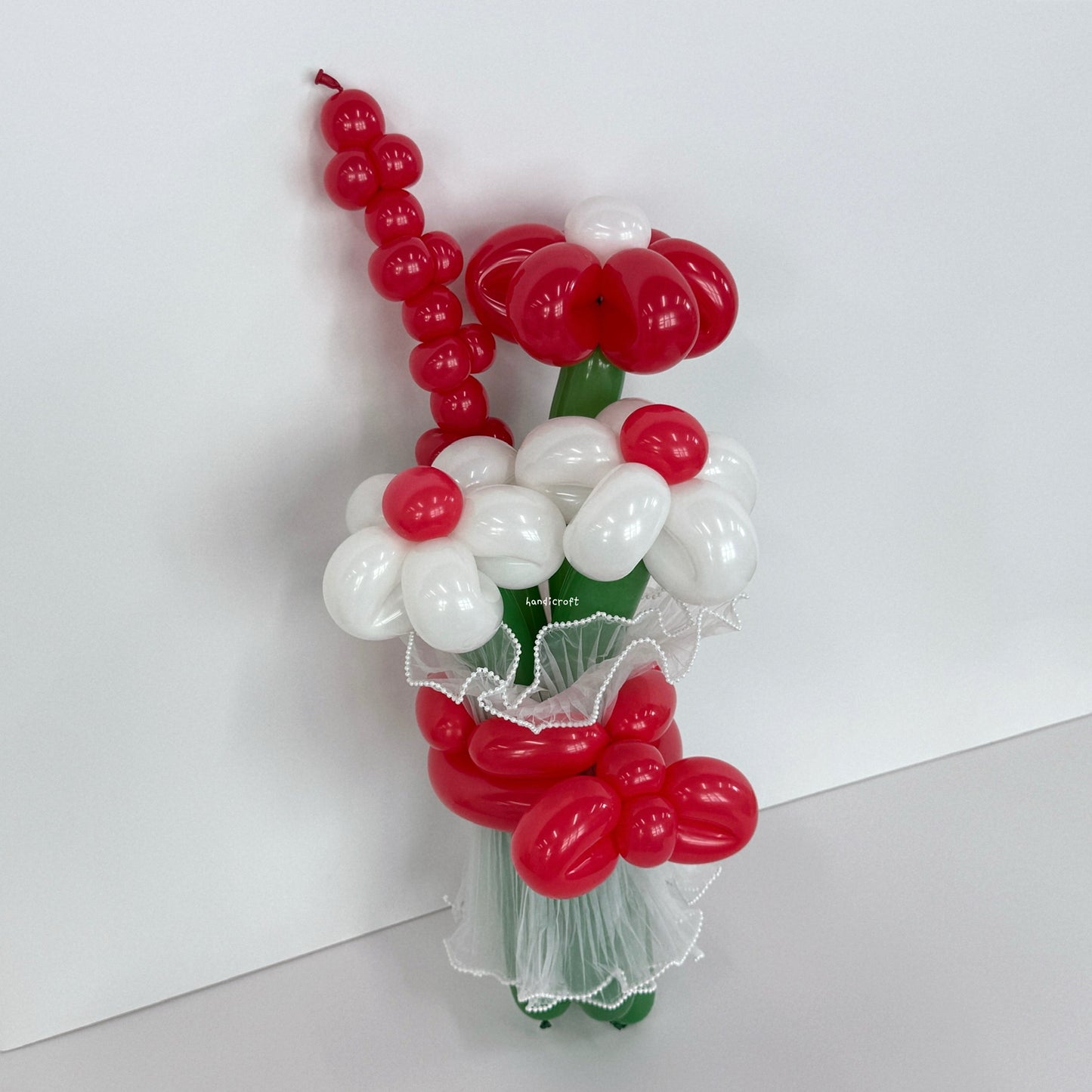 handicroft pastel flower balloon bouquet in 8 colours bubble bloom red